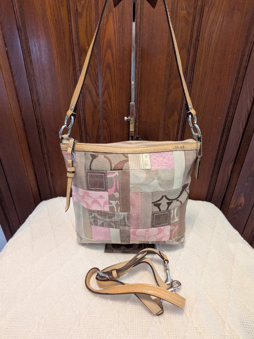 Coach Pink Patchwork Bag F13723